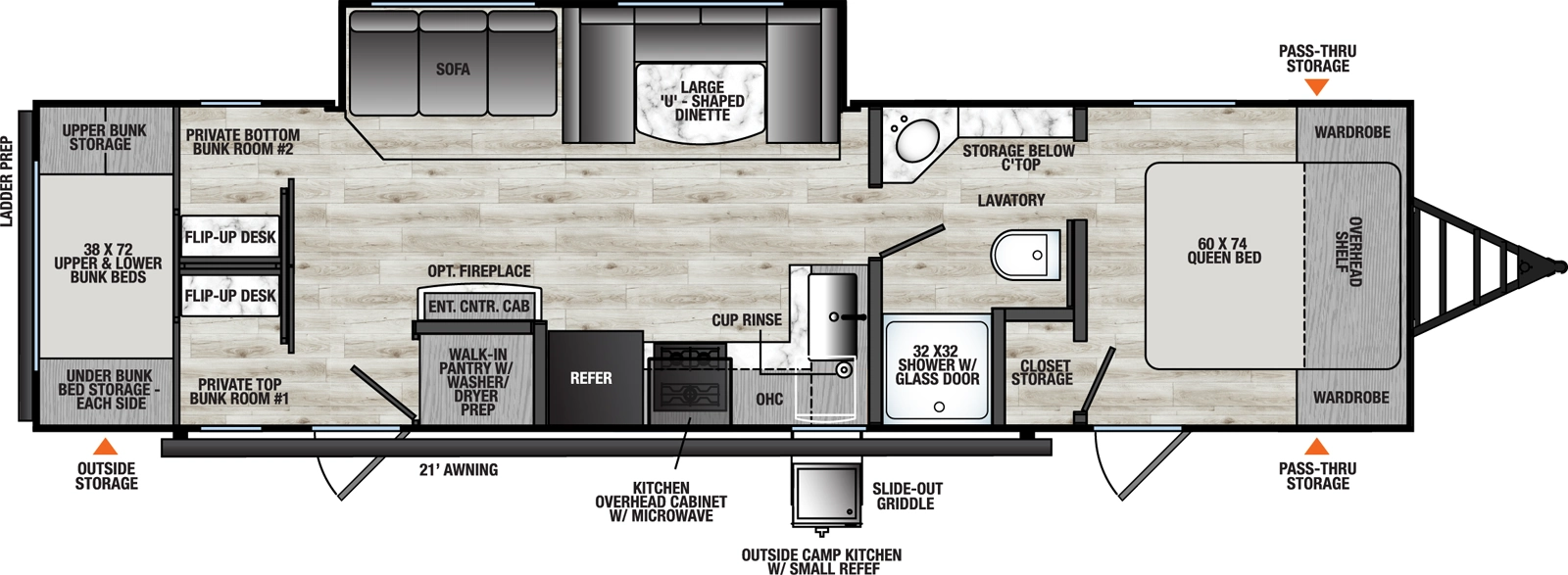 Clipper Travel Trailers 282DORM Floorplan